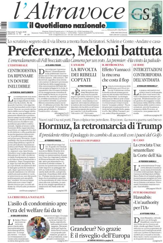 Il Quotidiano Del Sud, prima pagina