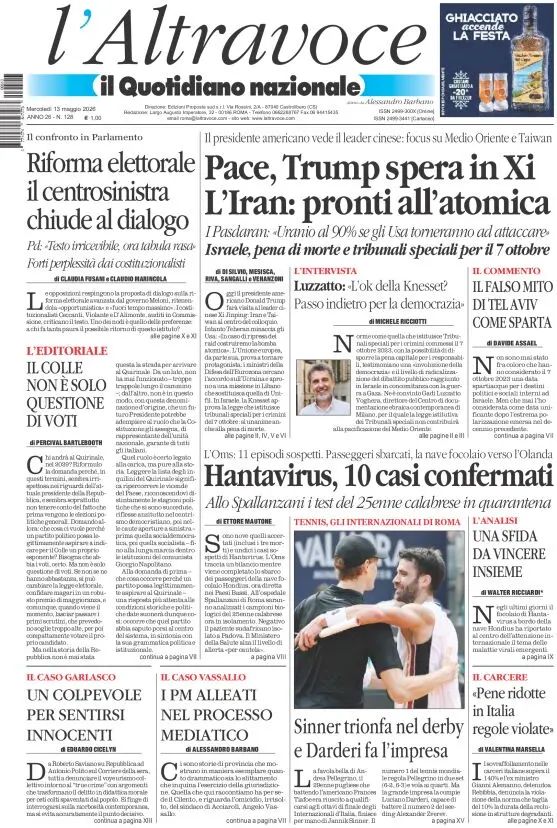 Il Quotidiano Del Sud, prima pagina
