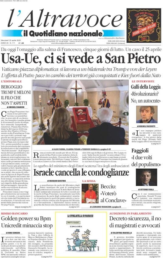 Il Quotidiano Del Sud, prima pagina