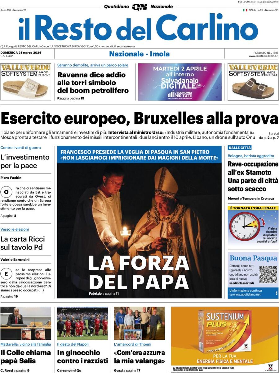 Prima pagina Il Resto Del Carlino Giornali.it