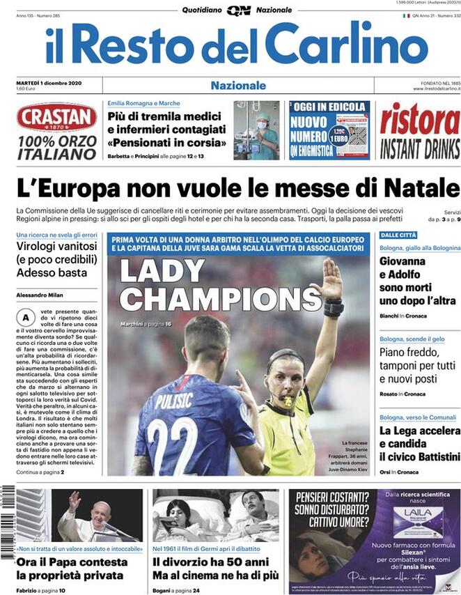 Il Resto Del Carlino, prima pagina
