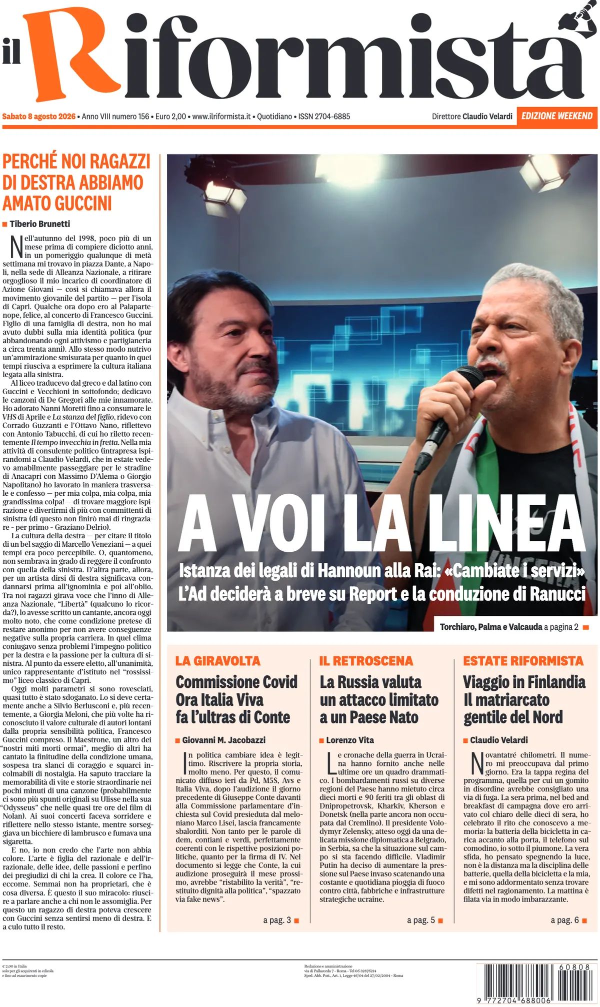 Il Riformista, prima pagina