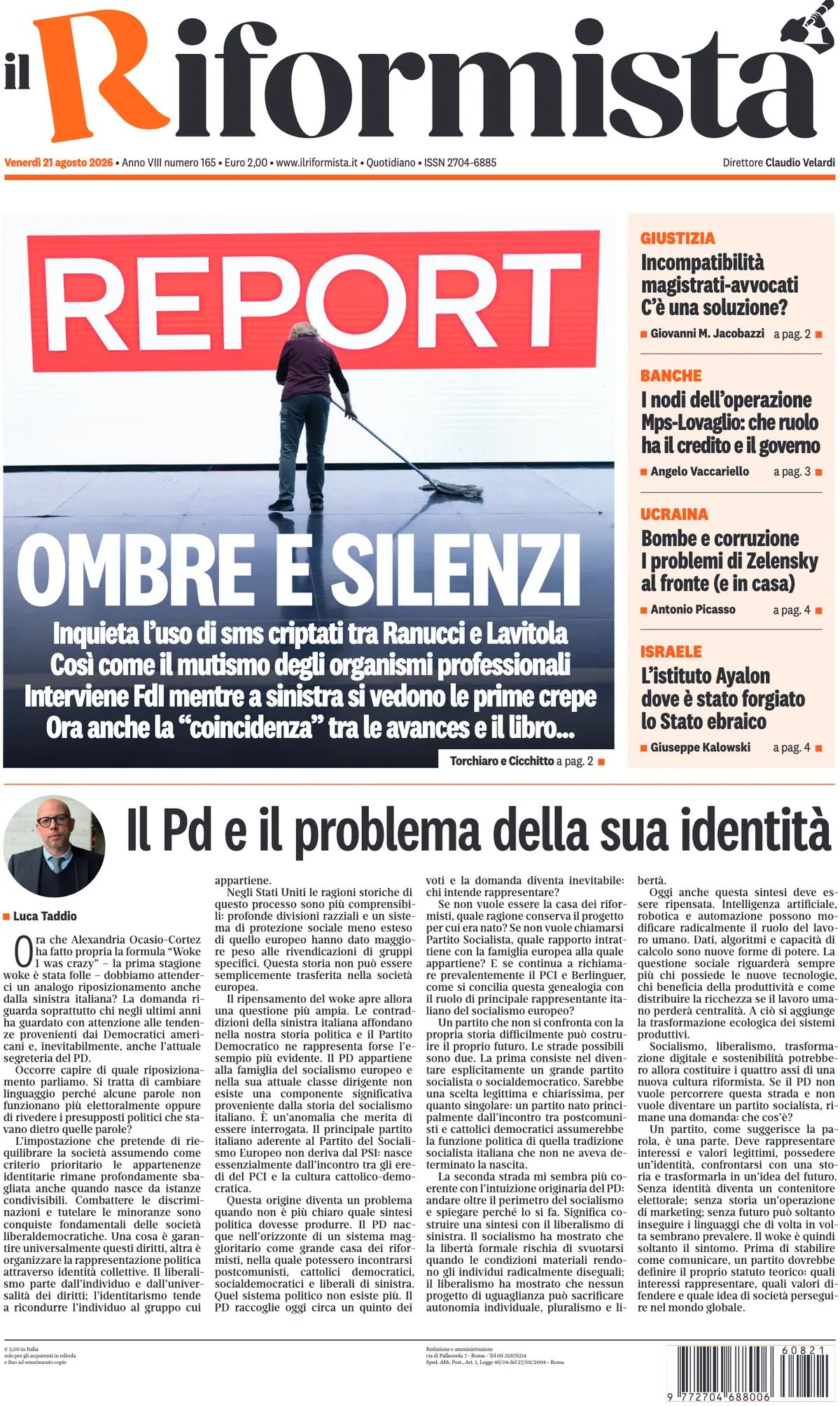 Il Riformista, prima pagina
