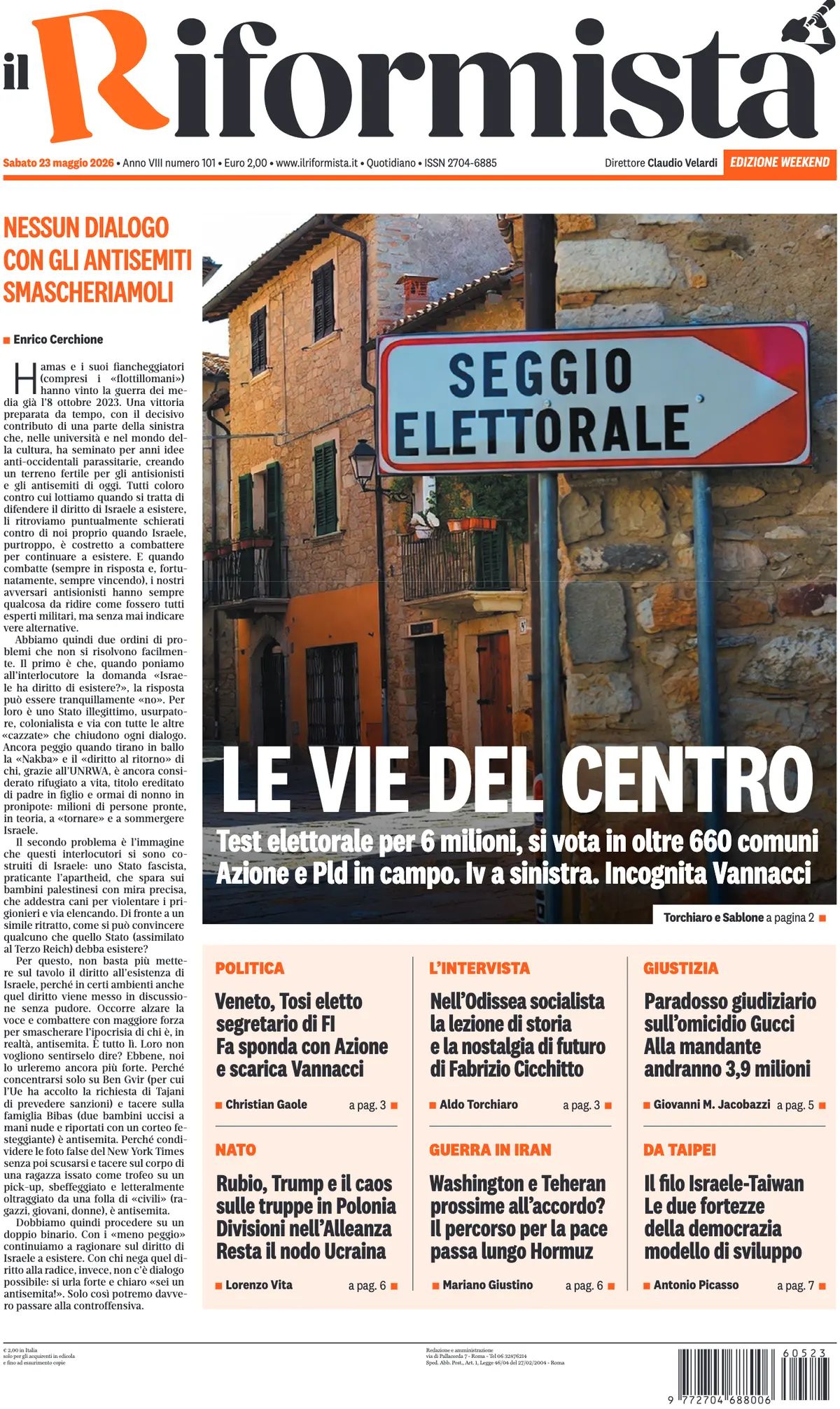 Il Riformista, prima pagina