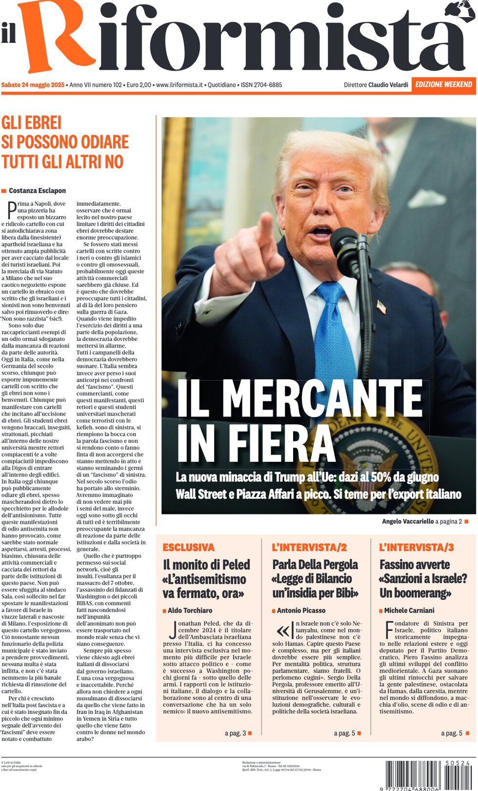 Il Riformista, prima pagina