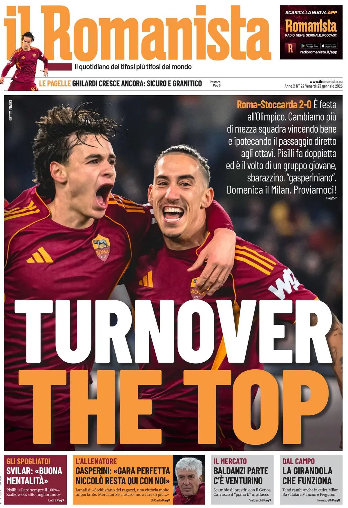 Il Romanista, prima pagina