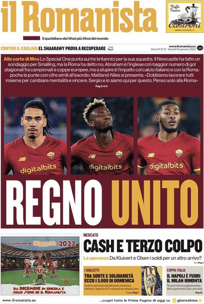 Il Romanista, prima pagina