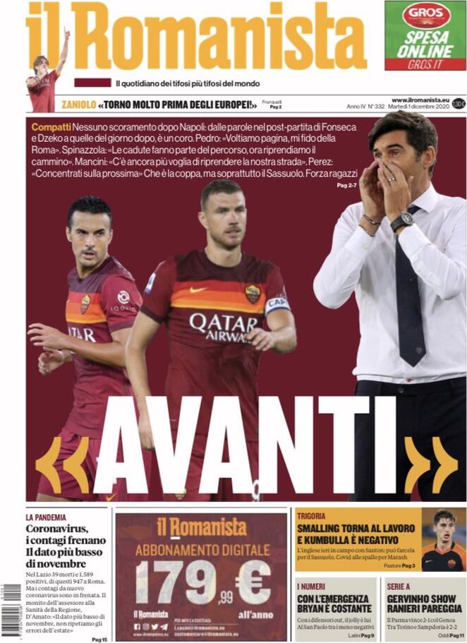 Il Romanista, prima pagina