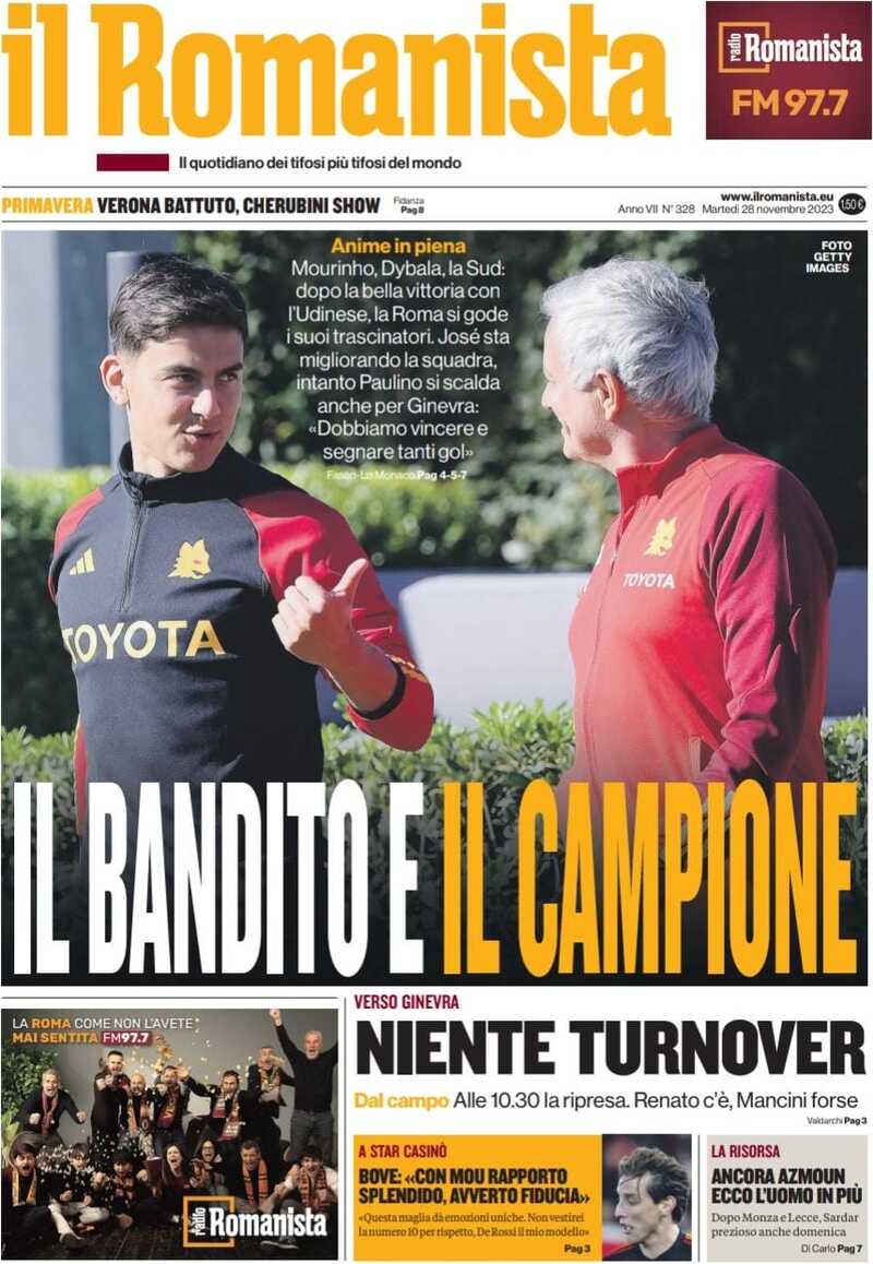 Il Romanista, prima pagina