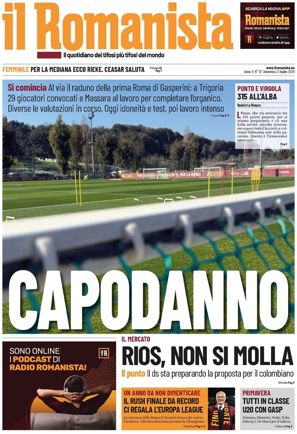 Il Romanista, prima pagina