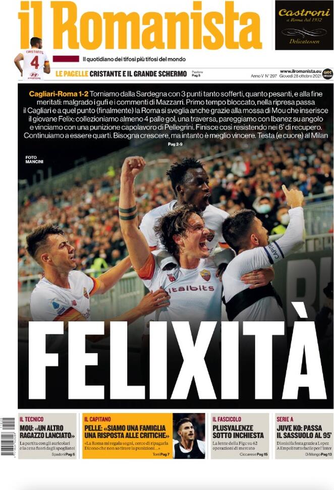 Il Romanista, prima pagina