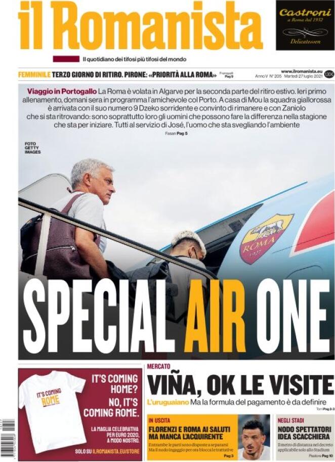 Il Romanista, prima pagina
