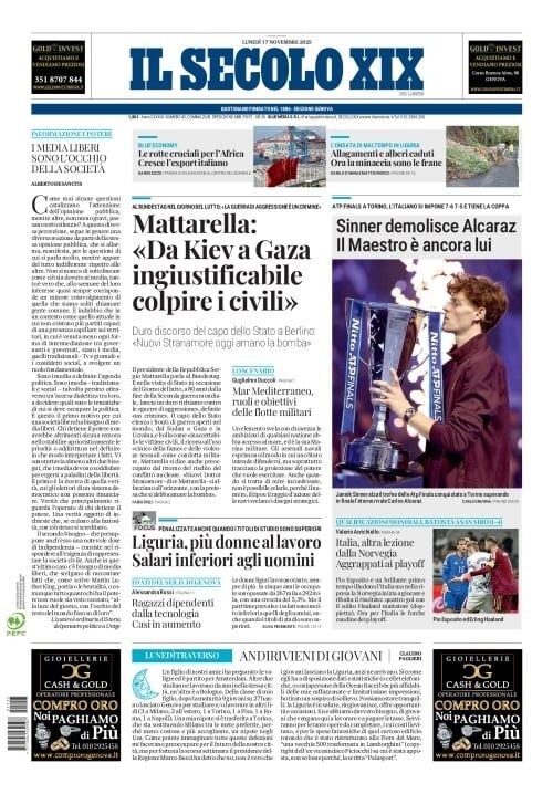 Il Secolo XIX, prima pagina