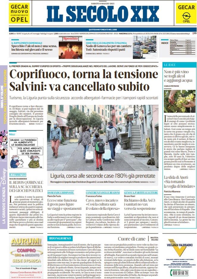 Il Secolo XIX, prima pagina