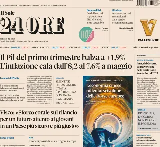 Il Sole 24 Ore, prima pagina