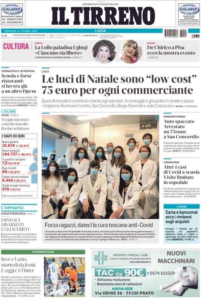 Prima pagina «Il Tirreno» Giornali.it