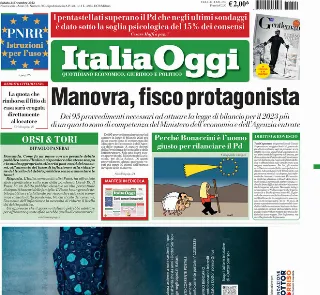 Italia Oggi, prima pagina
