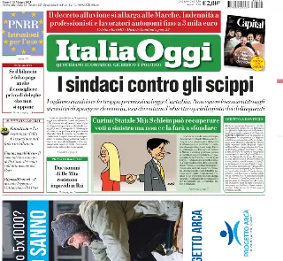 Italia Oggi, prima pagina