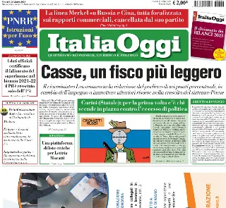 Italia Oggi, prima pagina
