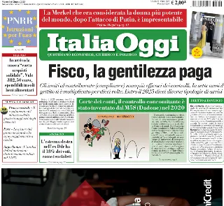 Italia Oggi, prima pagina