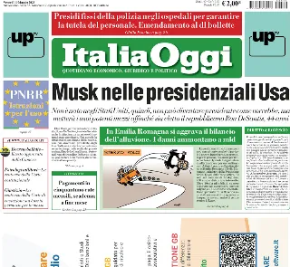 Italia Oggi, prima pagina