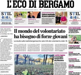 L'Eco Di Bergamo, prima pagina