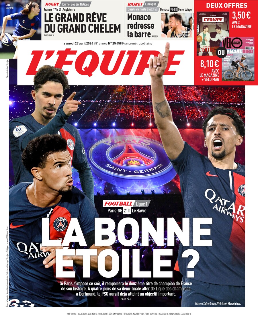 L'Equipe (Francia), prima pagina