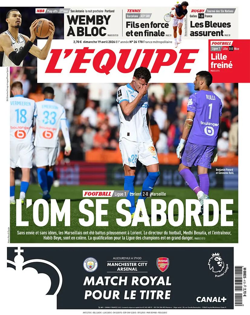 L'Equipe (Francia), prima pagina