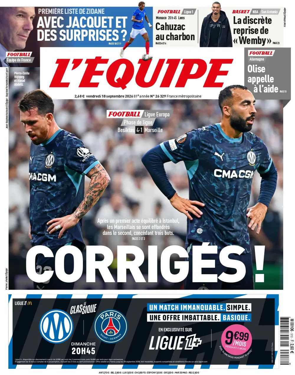 L'Equipe (Francia), prima pagina