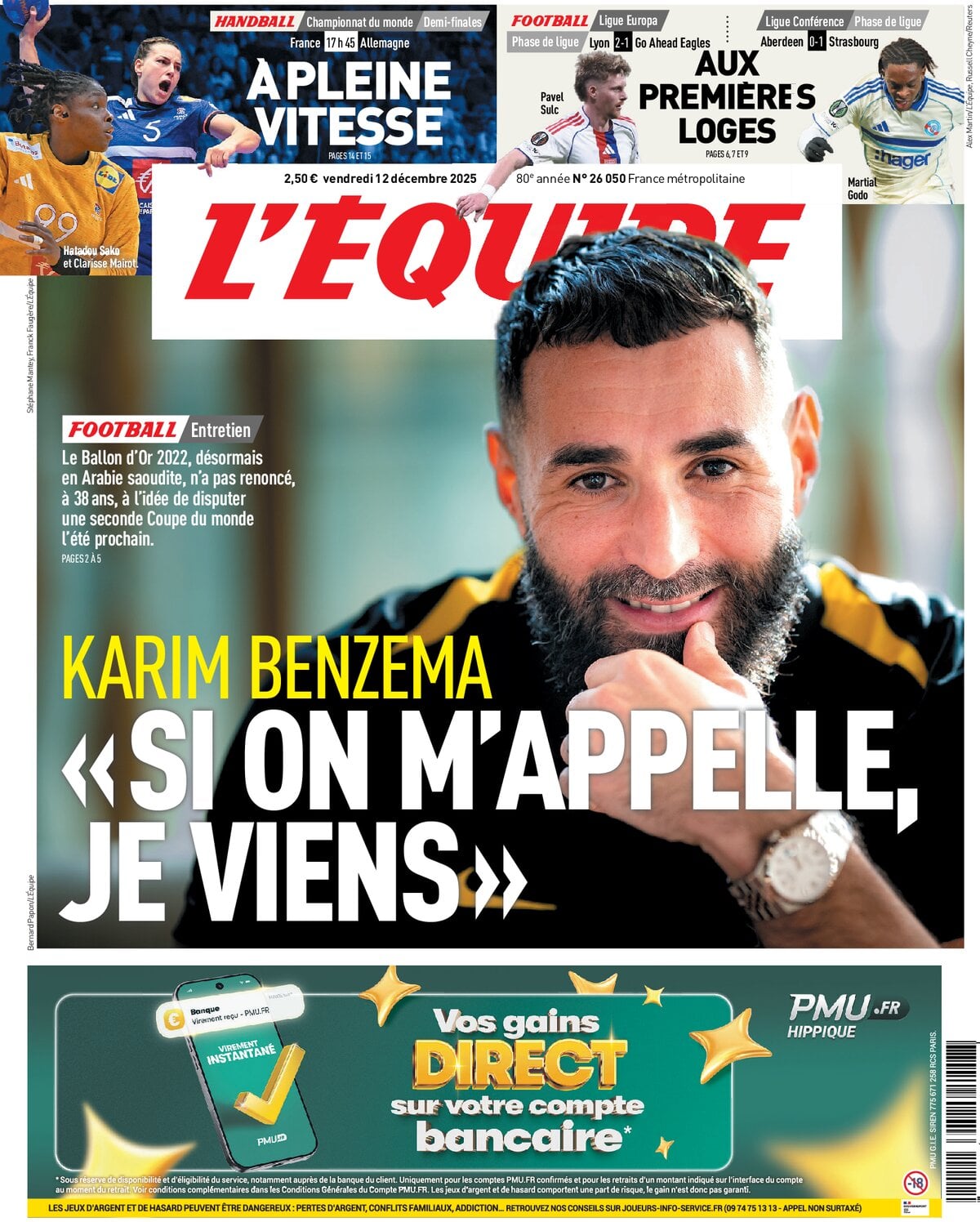 L'Equipe (Francia), prima pagina