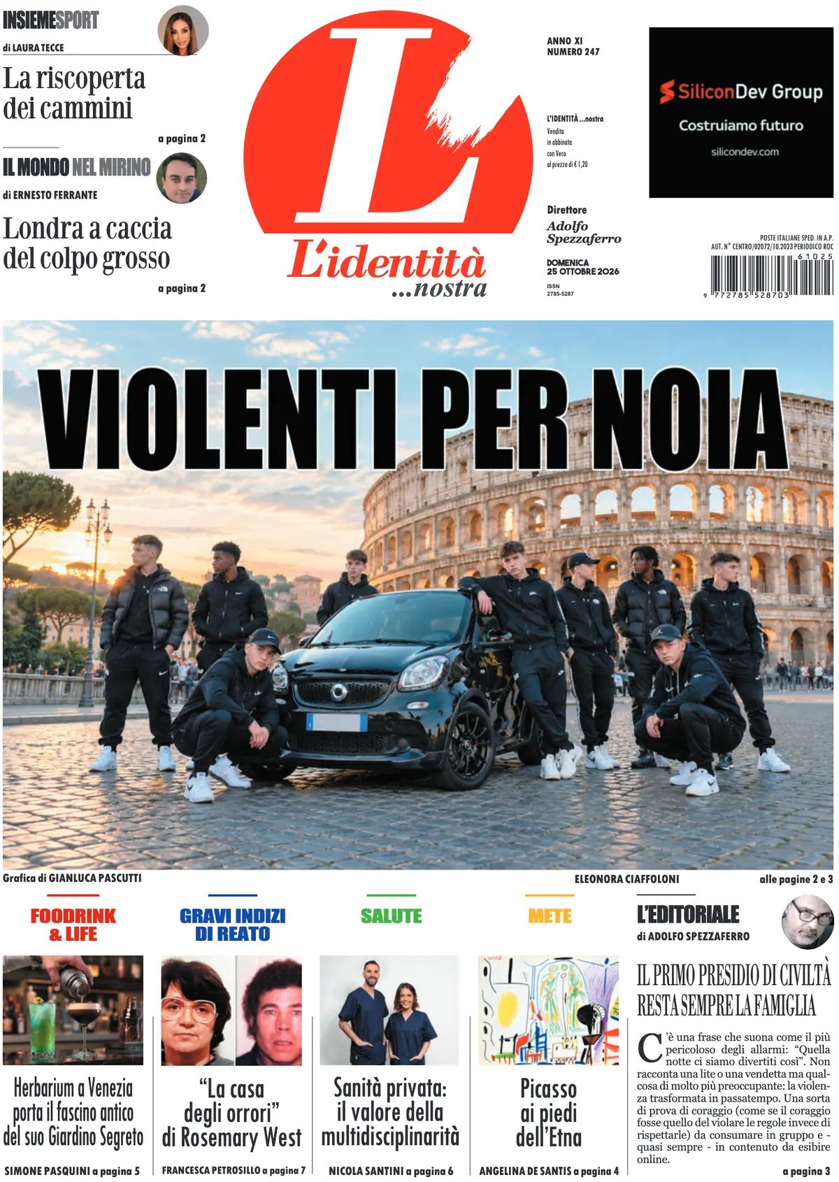 L'Identità, prima pagina