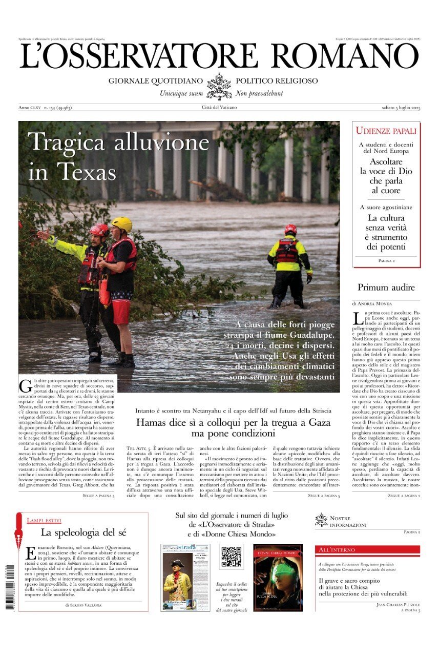 L'Osservatore Romano, prima pagina