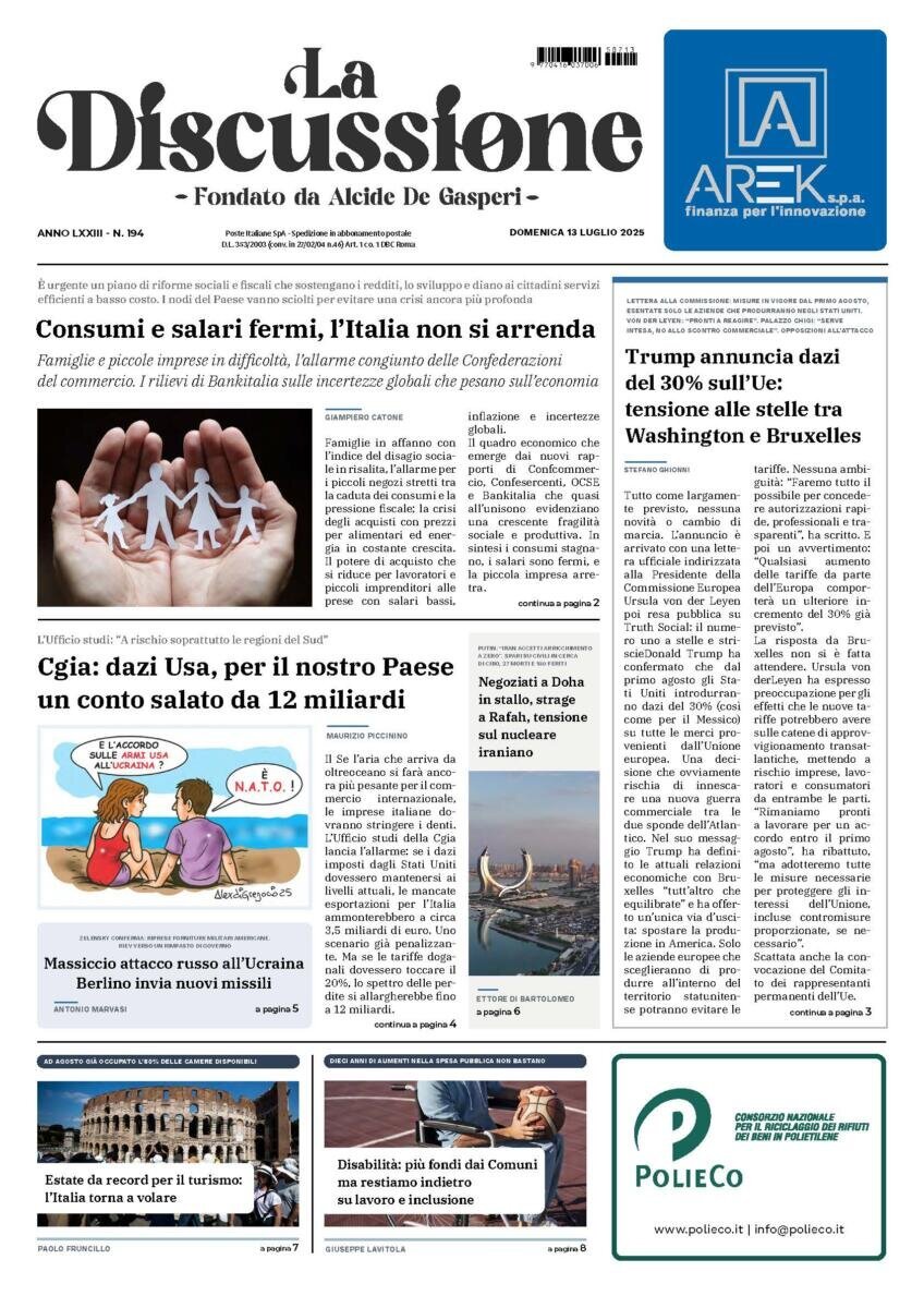 La Discussione, prima pagina