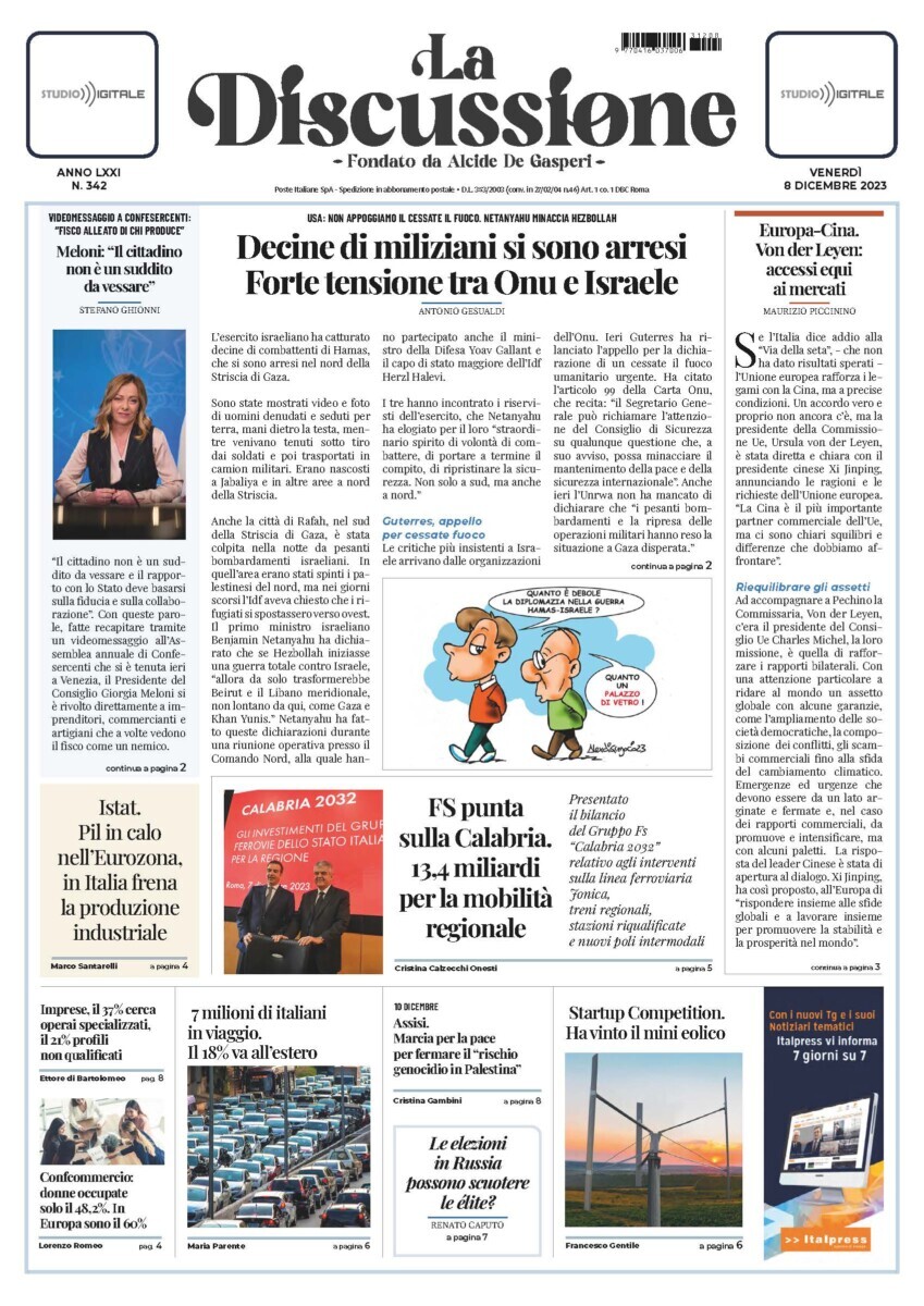 La Discussione, prima pagina