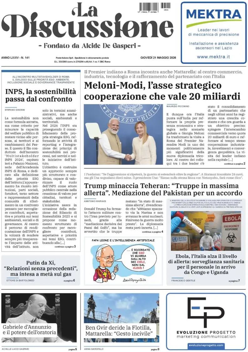 La Discussione, prima pagina