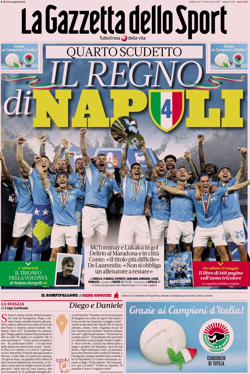 La Gazzetta Dello Sport, prima pagina