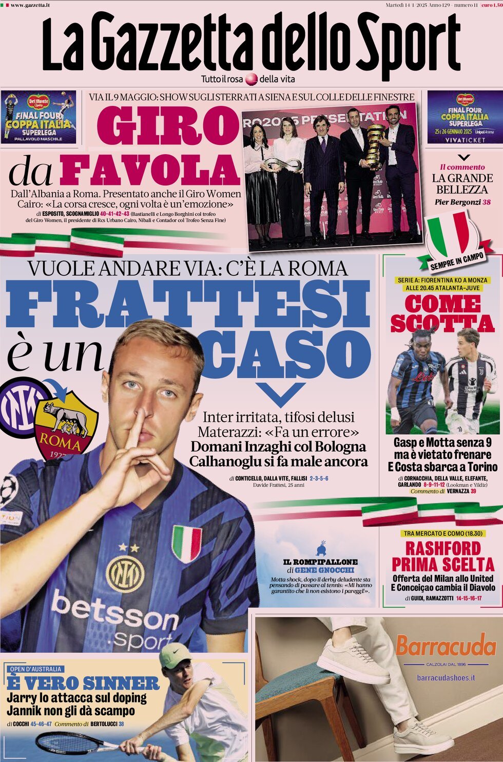 La Gazzetta Dello Sport, prima pagina