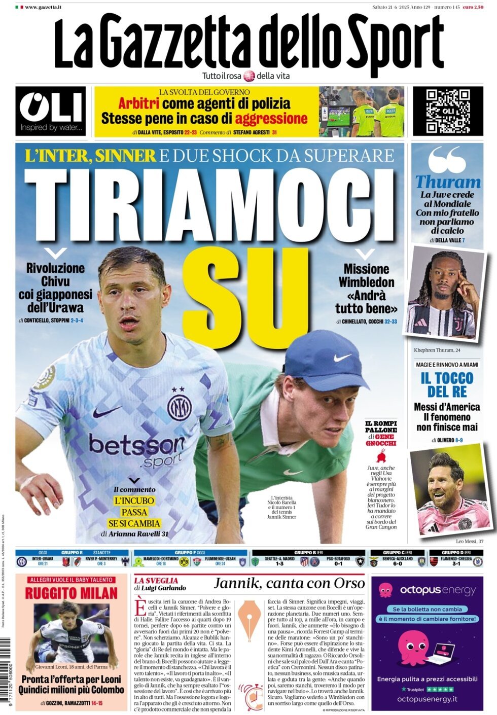 La Gazzetta Dello Sport, prima pagina