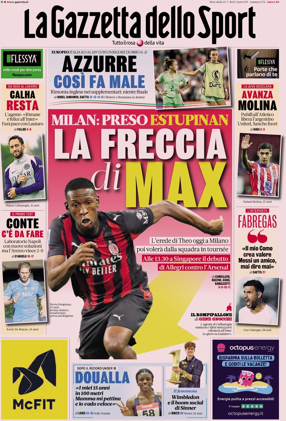 La Gazzetta Dello Sport, prima pagina