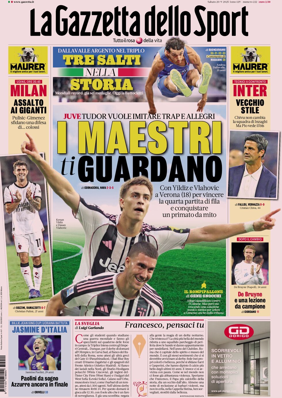 La Gazzetta Dello Sport, prima pagina