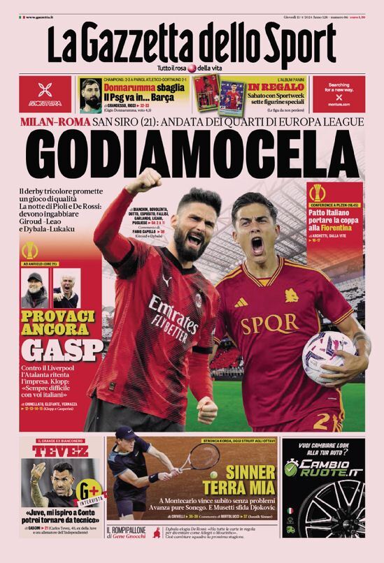 Le ultime notizie sportive sul giornale Gazzetta dello Sport