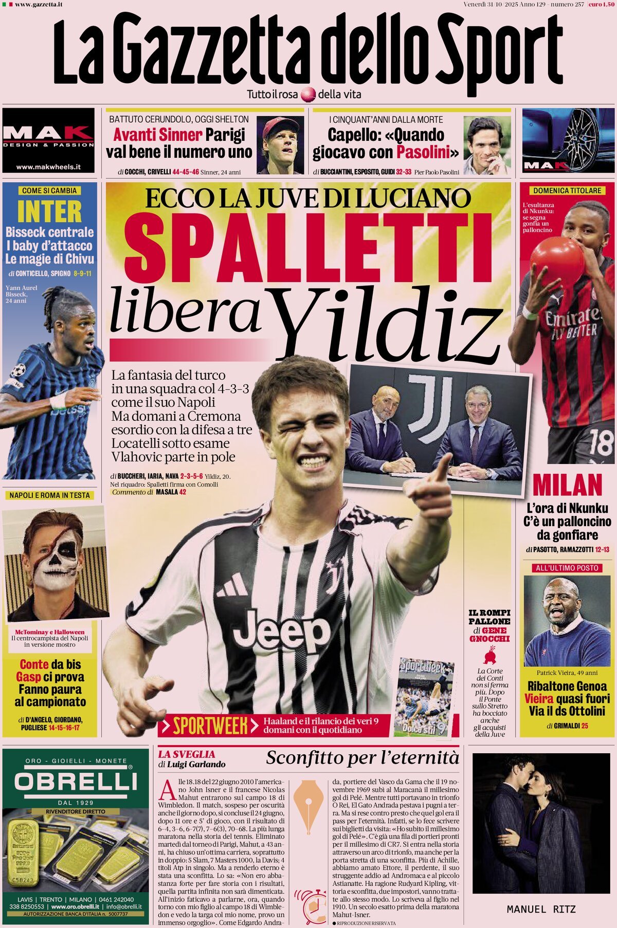 La Gazzetta Dello Sport, prima pagina