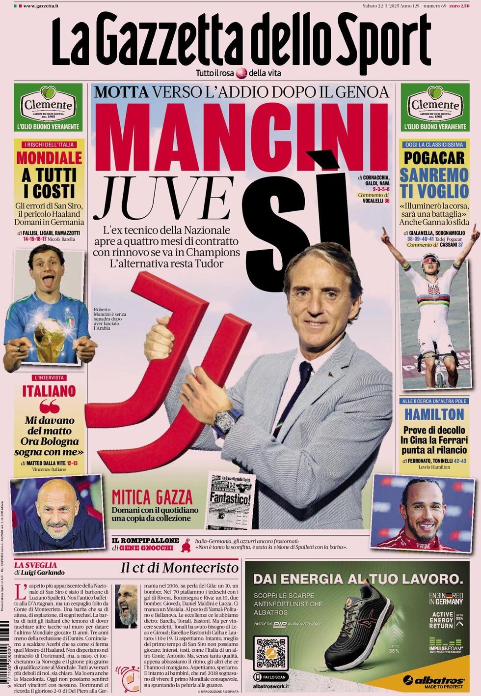 La Gazzetta Dello Sport, prima pagina