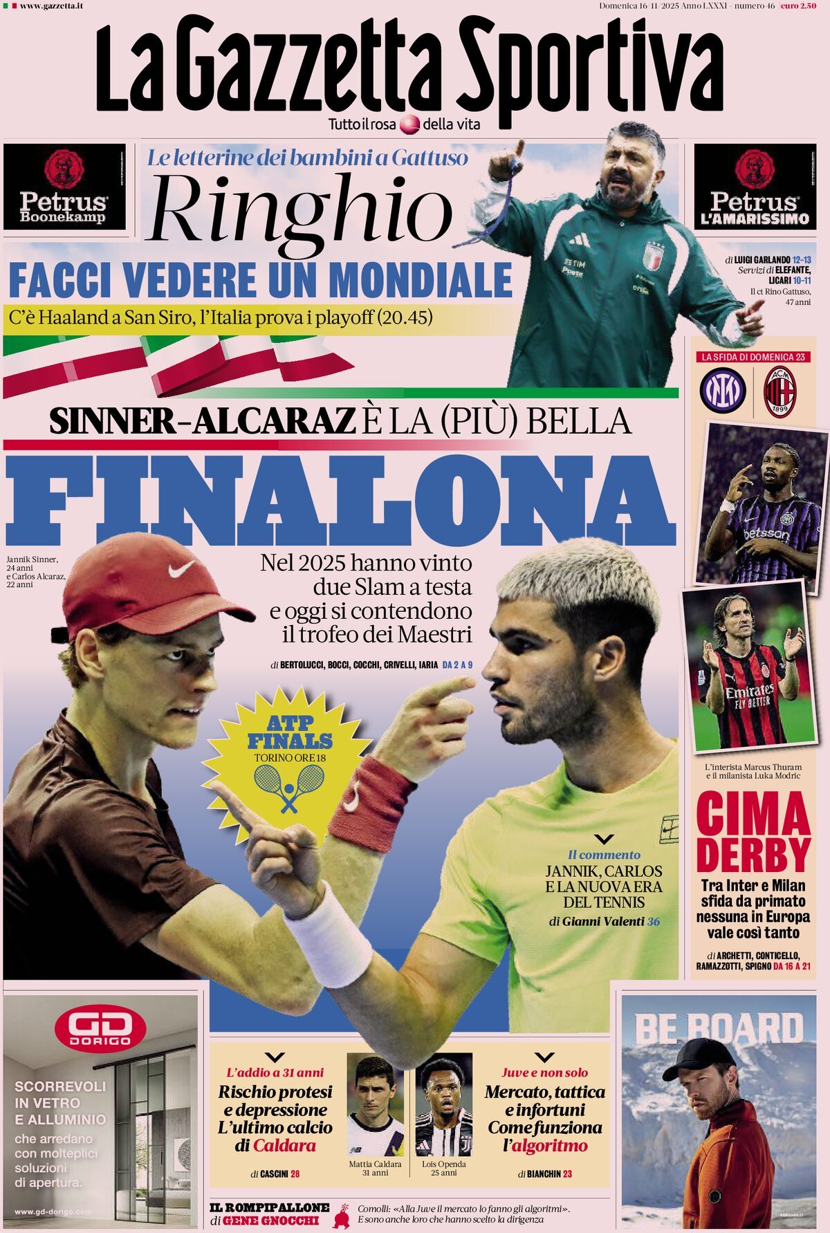 La Gazzetta Dello Sport, prima pagina