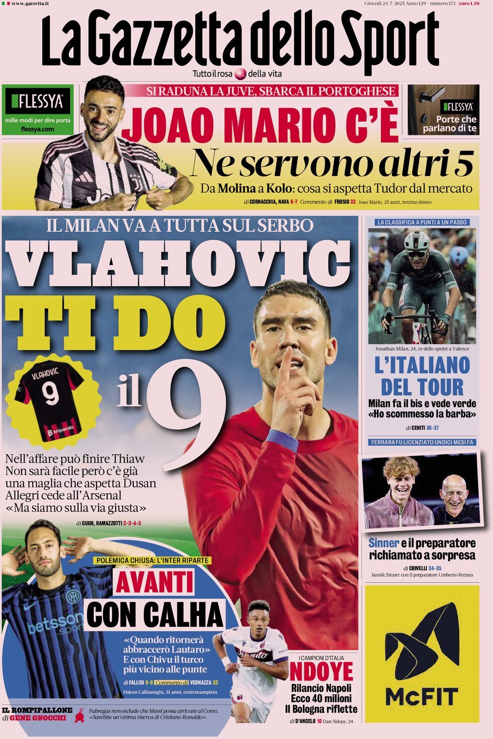 La Gazzetta Dello Sport, prima pagina