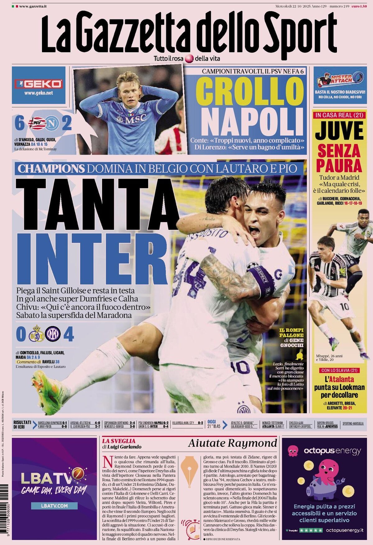 La Gazzetta Dello Sport, prima pagina