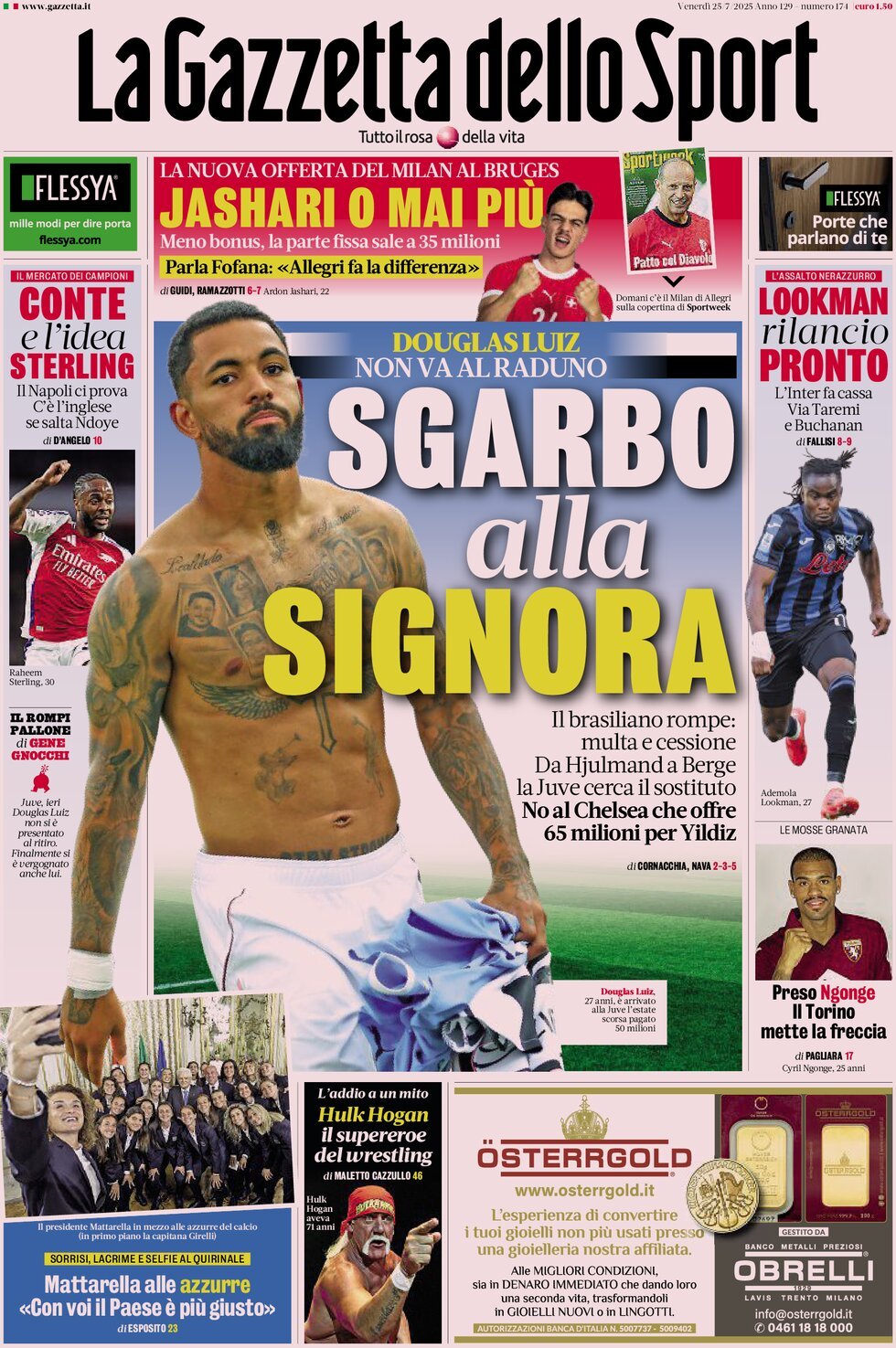 La Gazzetta Dello Sport, prima pagina