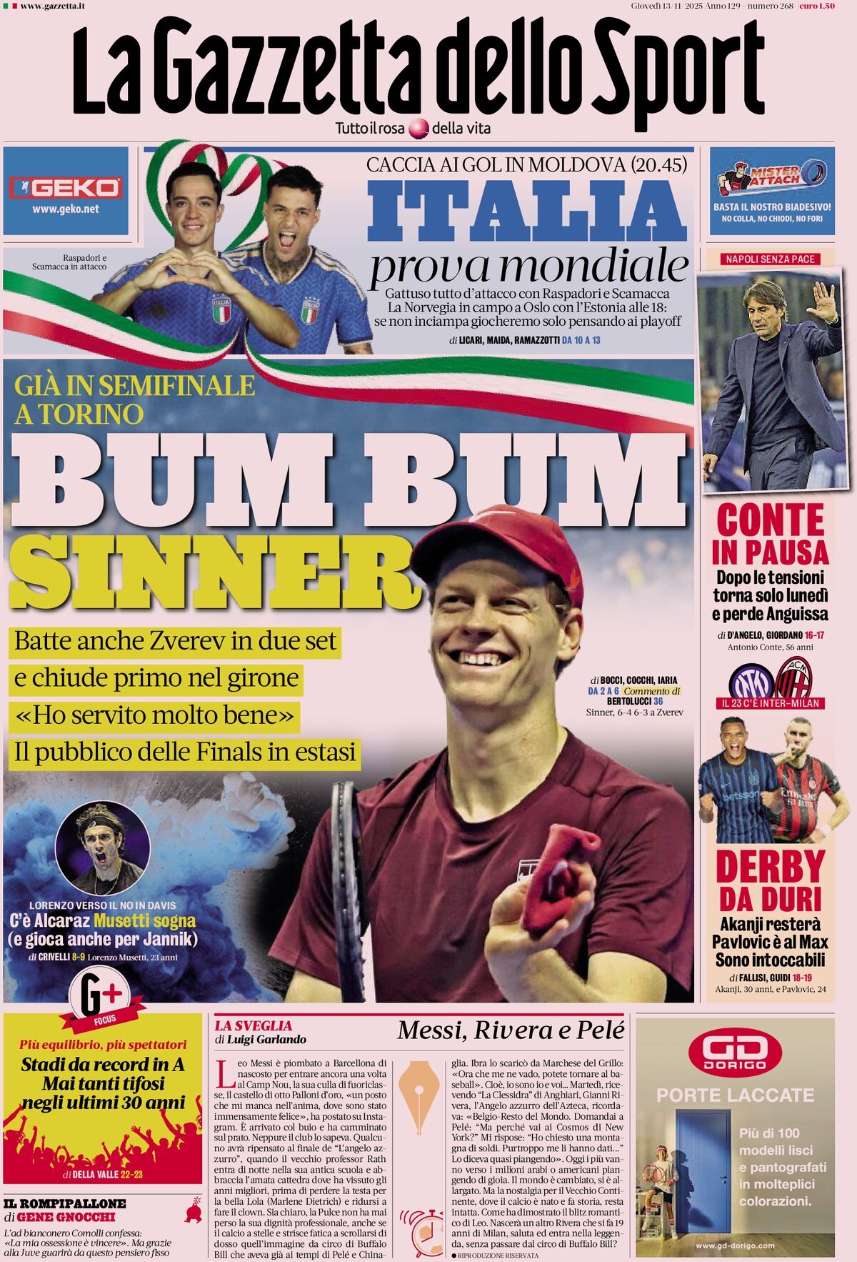 La Gazzetta Dello Sport, prima pagina