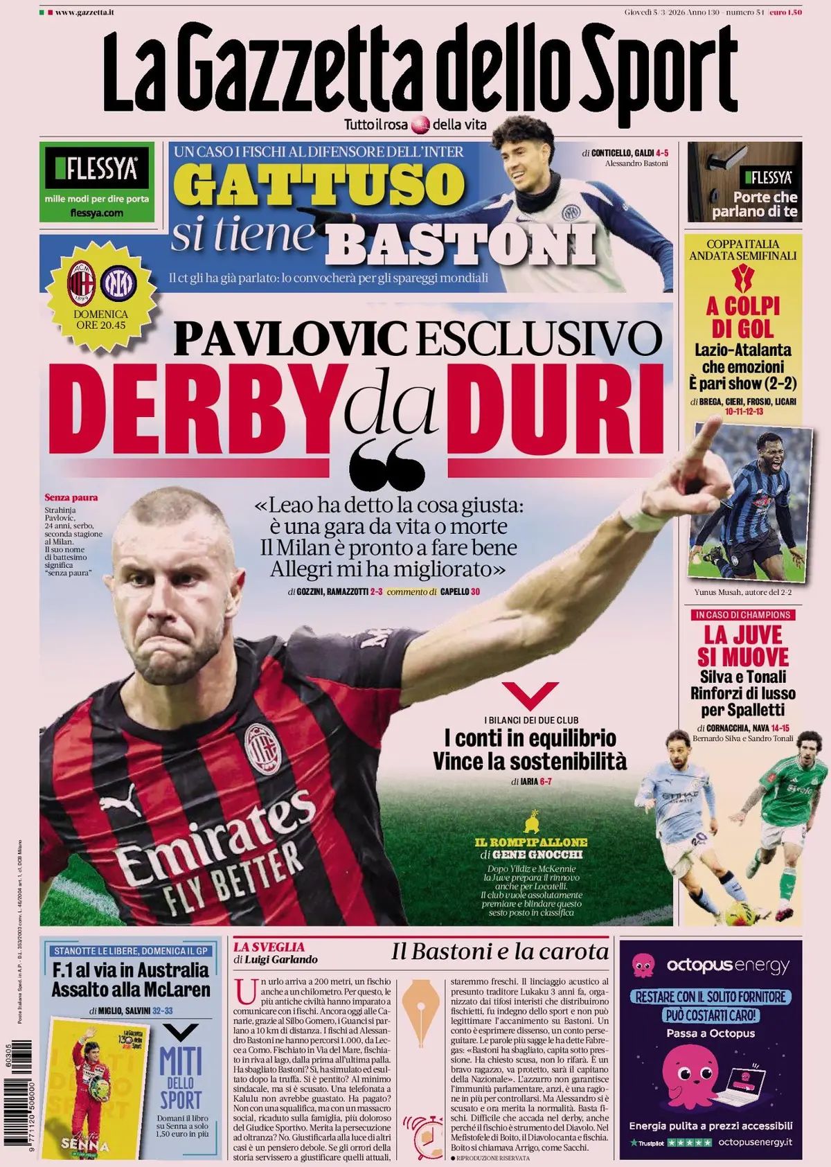 La Gazzetta Dello Sport, prima pagina