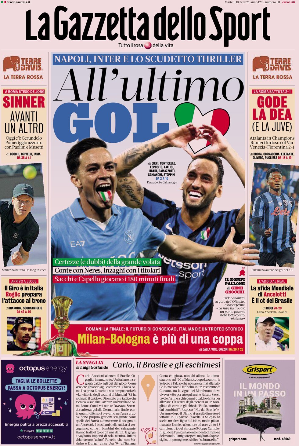 La Gazzetta Dello Sport, prima pagina